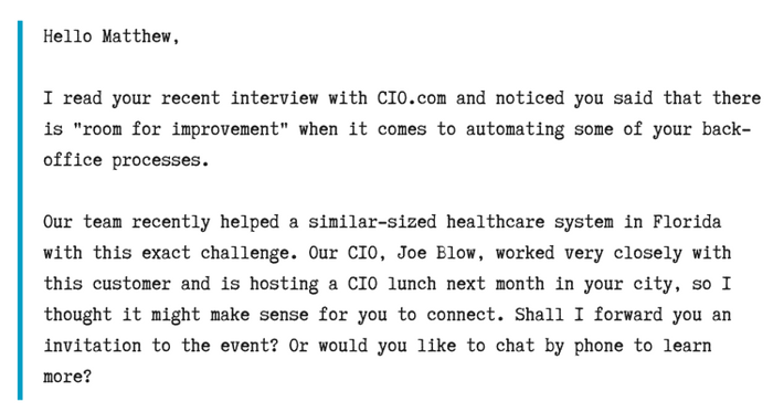 Hello Matthew,I read your recent interview with CIO.com and noticed you said that there is _room for improvement_ when it comes to automating some of your back-office processes..Our team recently helped a similar-size.png