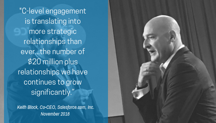 _C-level engagement is translating into more strategic relationships than ever...the number of $20 million plus relationships we have continues to grow significantly.” (1)